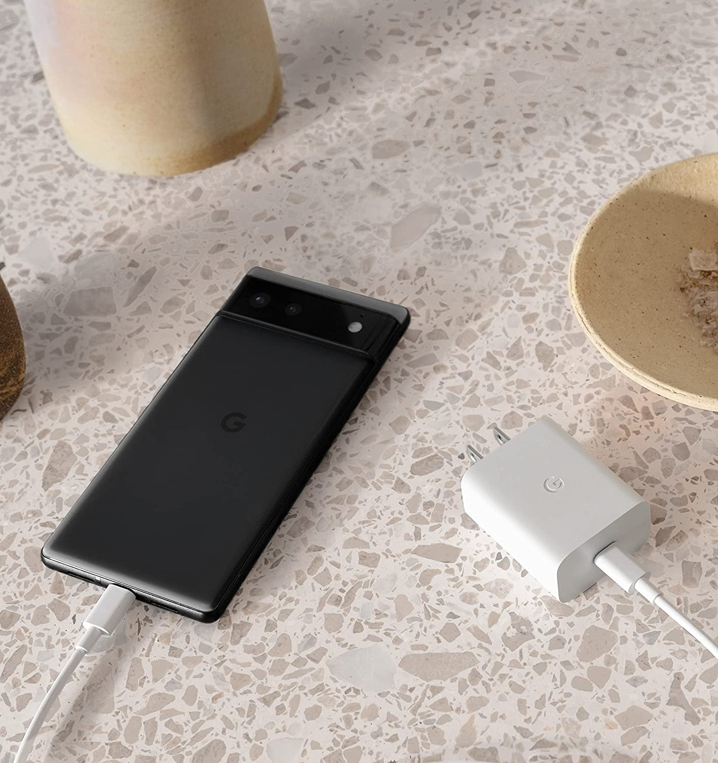 Google 30W Fast Charge USB-C Charger and Cable - White (G9BR1)