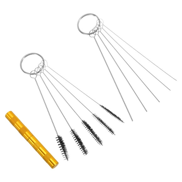 Unique Bargains Straw Cleaner Brush, 5pcs 4.3inch Straw Brush 5 Pcs Cleaner Needles 1 Wash Needle Short Straw Cleaning Brush Metal