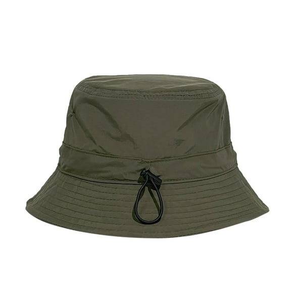 iHPH7 Bucket Hat with Strings Quick Dry Hats for Men Boonie Hat Bucket Hat Wide Brim Hats for Women, Army Green One Size