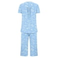 thumbnail image 6 of Tnhcen 2 Piece Summer Capri Women's Pajama Set Ladies Short Sleeve Shirt Capri Pants Pjs Sets Home Clothes S-3XL, 6 of 6