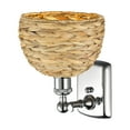thumbnail image 7 of Innovations Lighting 516-1W-12-8 Woven Rattan Sconce Woven Rattan 12" Tall Wall Sconce -, 7 of 7