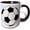 Black, variant on Soccer Ball Champ" Two Tone Blue Mug