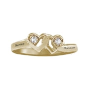 Personalized Family Jewelry Couple's Loving Promise Ring with Diamonds available in 10kt and 14kt Yellow and White Gold