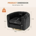 thumbnail image 3 of EDX Swivel Accent Chair, Reclining Velvet Barrel Chair, 3 of 6