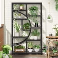 thumbnail image 4 of Industrial 5 Tier Etagere Bookcase Freestanding Tall Bookshelf 9 Open Shelves, 4 of 8