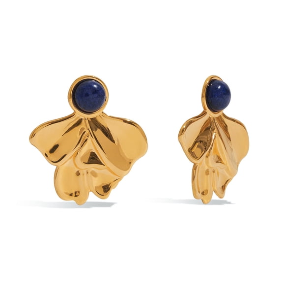 PISONIC Gold Flower Stud Earrings for Women 18K Plated Gold Stud Earrings Irregular Flower Earrings Trendy Cute Jewelry