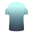 thumbnail image 6 of Cavosen Women Tops Short Sleeve Casual Summer Off Shoulder Sleeve Dressy T Shirts Pullover Tunic V Neck Loose Tees Gradient Fashion Blouse Resort Going out Shirts Green 2XL, 6 of 6