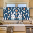 thumbnail image 3 of Ryvnso Rabbits Floral Curtains Sets Short Curtain Rod Pocket Half Window Cafe Farmhouse Tier 2 Panels 57"W x 36"L, 3 of 7