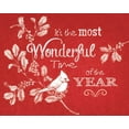 thumbnail image 2 of Grove, Beth 32x26 Gold Ornate Wood Framed with Double Matting Museum Art Print Titled - Chalkboard Christmas Sayings VI on red, 2 of 4