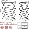 thumbnail image 3 of Clothes Drying Rack, 3-Tier Laundry Drying Rack for Clothes, Expandable Metal Clothing Dryer, Collapsible Towel Rack, Air Drying Rack, 3 of 6