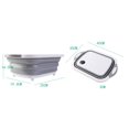 thumbnail image 4 of Tabla de cortar 3 en 1, cuenco plegable para lavar, cesta de almacenamiento plegable, cesta portátil para acampar, tabla de cocina, cuenco de drenaje, fregadero multifunción en la cocina Rv Jormftte LL-1583, 4 of 7