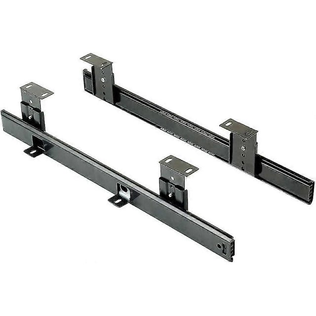 Ball Bearing Slides For Platform/shelf Or Keyword Drawer For Under Desk, Height Adjustment Keyboard Slide Kit, Steel, Black Zinc Plated, 2ut