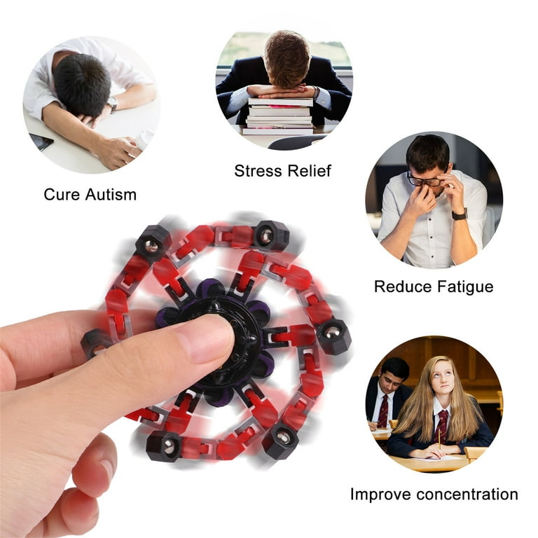 Fidget Spinner Novelty Deformable Fingertip Gyro Stress Relief Sensory Toy  for Adult/Kids Creative Mechanical Spiral Hinge Transformable Spinning
