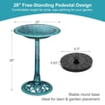 thumbnail image 2 of VECELO 28" Bird Bath with Solar Fountain Pump, Solar Bird Bath Fountain Combo Pack for Outdoor Vintage Yard Art Bird Baths, Green, 2 of 11