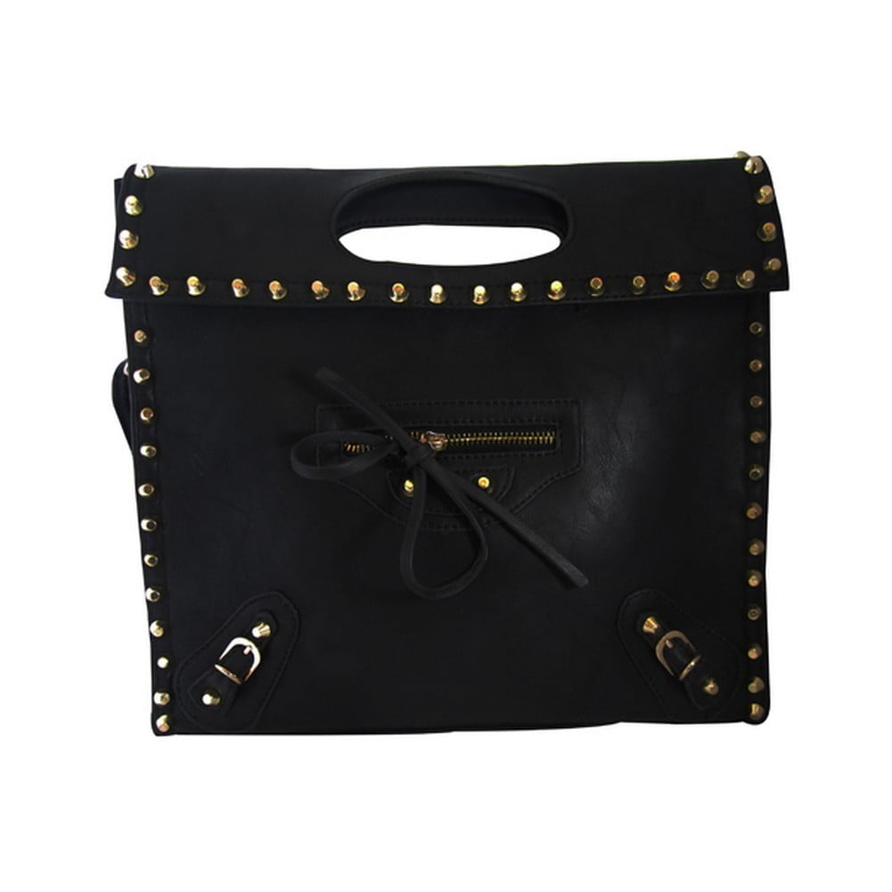 black bag with gold studs