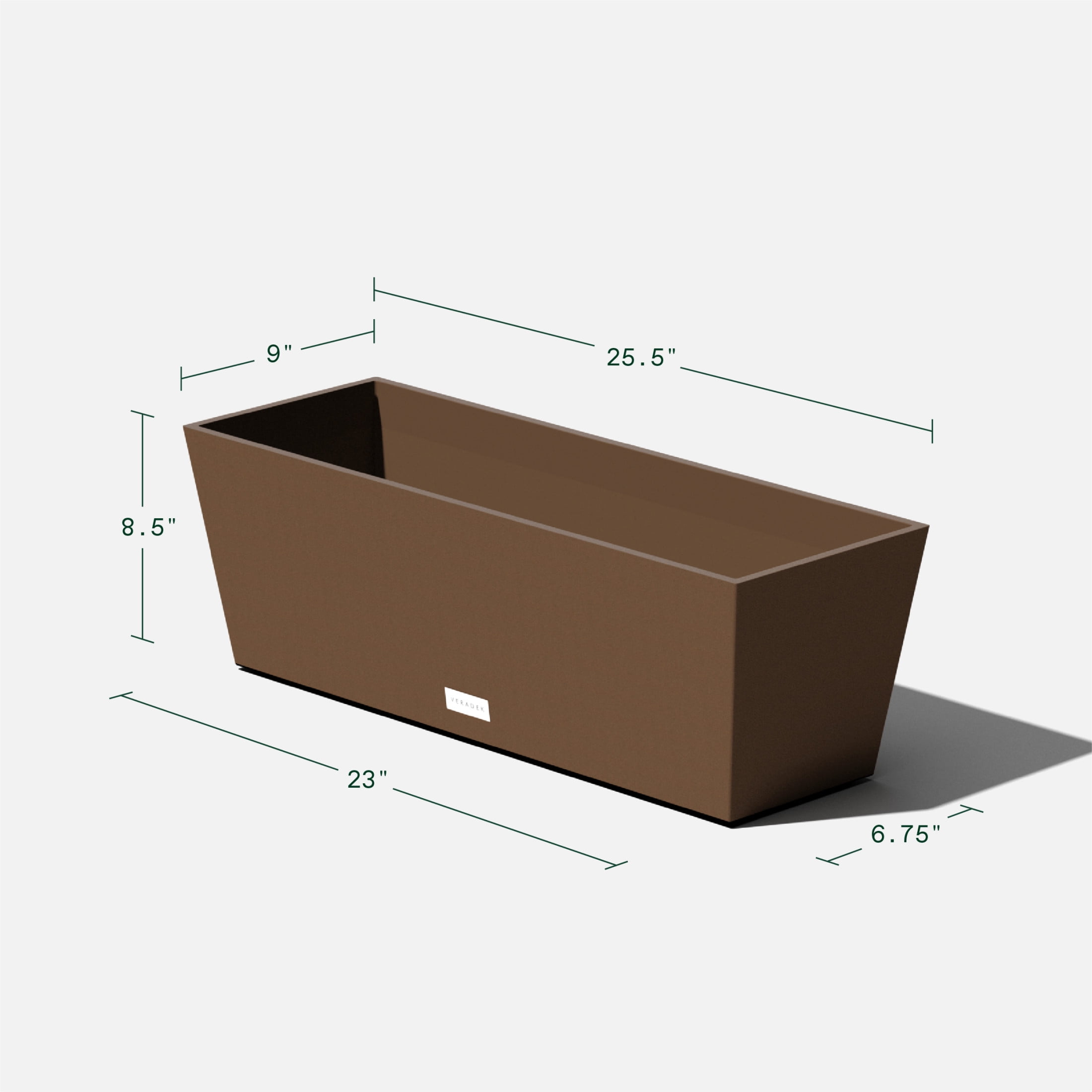Veradek Pure Series Window Box 25" Plastic Planter 2-Pack Espresso