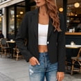 thumbnail image 7 of yeiolnoer Suit Jacket for Women Elegant Button Front Blazers Solid Color Long Sleeve Shirts for Business Office(Black,XX-Large), 7 of 7
