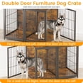 thumbnail image 5 of EastVita 42.5 Inch Dog Crate Furniture with Shelves Storage,Dog Kennel with Divider,Wooden Dog Crate End Table with Flip Top,Large Dog Cage Dog cage retro color, 5 of 7