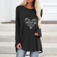 thumbnail image 1 of Promotions d'Été! Aqestyerly Pull Décontracté Imprimé pour Femmes Saint-Valentin Manches Longues Col Rond, 1 of 4