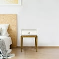 thumbnail image 2 of Spitiko Homes Bedside table with 1 drawer  babool wood  White/ Natural 18x15x24, 2 of 7