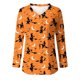 thumbnail image 4 of Camisetas con cuello en V para mujer Camisetas con estampado de Halloween Camiseta de manga corta Blusa Tops Fridja  bvmnju3418, 4 of 4