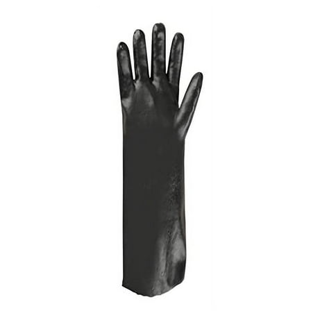 12-Pack of Cordova 5012R Black PVC Work Gloves, Rough Finish, Interlock Lined, 12-Inch, Large