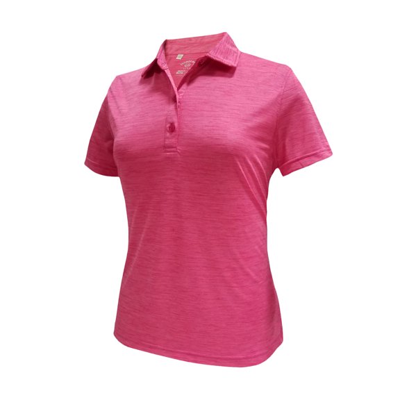 Monterey Club Women's Melange Jersey Performance Sport Golf Polo Shirt #2421
