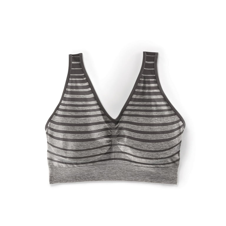Buy Hanes Women Grey Melange Cotton Stretch Shirred Crop Top Bra