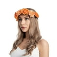 thumbnail image 3 of beishanbush Clearance Sales Heardband Women Flower Hair Garland Headband Floral Wreath Hairband Orange, 3 of 3