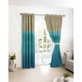 thumbnail image 3 of Teal Blue Ombre Blackout Curtains for Bedroom/Living Room, Thermal Insulated Kitchen Curtains, Modern Abstract Gradient Art Grommet Darkening Window Treatment Drapes 42"x63"x2, 3 of 8