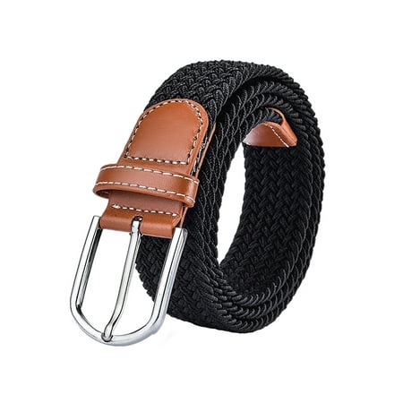 Leather Belts For Men Braided Braided Belt, Coxeer Unisex Braided Elastic Stretch Belt Faux Leather Casual Belts for Men Women ()