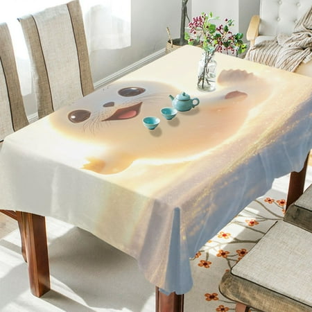

BZSMCE Square Tablecloth Seal Dancing Pattern Tableclothes