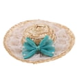 thumbnail image 2 of Hecho Para Mascotas Con Correa De Barbil Sombrero De Perrito Lindo Sombrero Para Bowknot M Yuyangstore Sombrero de paja del perro del gato del animal doméstico, 2 of 8