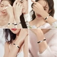 thumbnail image 4 of 2Pc 2 Style Stainless Steel Heart Link Bracelets Set Nylon Cord Adjustable Couple Bracelets for Best Friends Lovers Black Inner Diameter 2-1/8~4 inch, 4 of 7