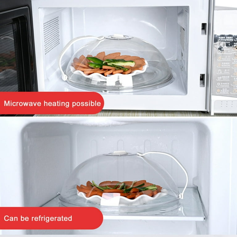 Reusable Microwave Oven Splash Proof Cover For Food, Transparent