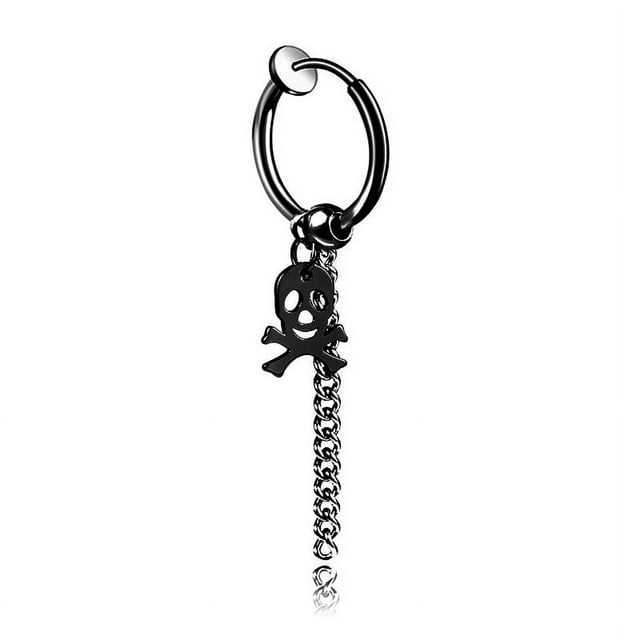 Pendientes de acero de titanio con personalidad para hombre, pendientes de temperamento moderno, pendientes de cadena de borlas largas para mujer, ajuste ajustable