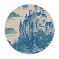 thumbnail image 4 of HAOXIT Designer Cyan Tablecloth for Round Tables,Vintage with and Pattern Tablecloths,Elegant Table Decorative for Kitchen Dining Room 38-42, 4 of 8