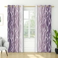 thumbnail image 5 of Nanqianyi Blackout Curtains Ombre Purple with White Wave Striped for Bedroom Living Room, Grommet Thermal Insulated Window Drapes, 42 x 96 Inch, 2 Panels, 5 of 11
