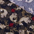 thumbnail image 4 of 1 Pieza de Tela de Retazos de Vintage en Tono Negro con Estampado de Carpas de Animales Y Estampado Floral Dorado, Hermoso Y de 59 1 metro perfecl Tela de retazos de algodón, 4 of 7