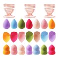thumbnail image 1 of Juego de esponjas de maquillaje de 24 piezas, 21 esponjas sin látex con soporte para licuadora de maquillaje de 3 piezas, herramientas de belleza, 1 of 7