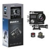 Brave 4 4K 20MP WiFi Action Camera Ultra HD with EIS 30m Underwater Waterproof Camera Remote Control 5X Zoom Underwater Camcorder with 2 Batteries and Helmet Accessories Kit