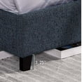 thumbnail image 5 of Queen Size Upholstered Bed, Denim Squares Upholstered Platform Bed Frame, Upholstered Bed, Navy Blue, 5 of 8
