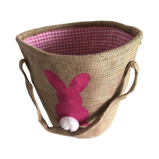 Billuyoard Bolsa de conejito de gran capacidad, cesta de Pascua resistente al desgaste, cubos de vacaciones presentes, patrones surtidos, bolsas Almacenamiento y organización del hogar Doble Asa Roja
