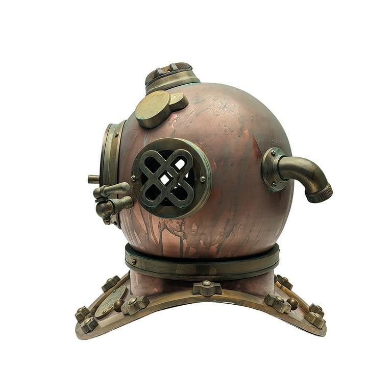 Antiqued Copper Mark V Military Scuba Dive Helmet Diving Gear Home Office Decor Antiqued Copper Mark V Military Scuba Dive Helmet Diving Gear Home Office Decor