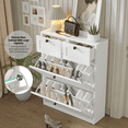thumbnail image 3 of Richya White Shoe Cabinet with 2 Flip Drawers,Shoe Racks Storage Cabinet with 2 Drawers for Entryway, 3 of 7