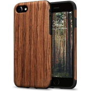TENDLIN Compatible with iPhone SE 2020 Case/iPhone 8 Case/iPhone 7 Case Wood Grain Outside Soft TPU Silicone Hybrid