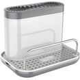 thumbnail image 5 of MR.Siga Sink Caddy, Kitchen Sponge Brush Holder, Sink Organizer with Drip Tray, White & Gray, 5 of 9