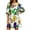 Light green, variant on V Neck Puff Sleeve Floral Print Women High Waist Babydoll Mini Dress