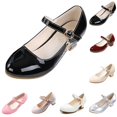 thumbnail image 5 of Gelikeya Girls Dress Shoes Dress Sandals Low-Heels Flower Littlle Girl Flats Leather Shoes Toddler Kids Party Dress Sandals, Beige, 5 of 5