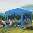thumbnail image 2 of 12' x 12' Pop Up Screen Tent, Camping Shelter Picnic Canopy, Blue, 2 of 10